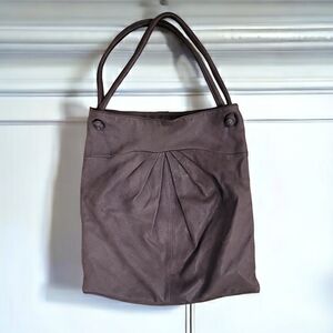 Brontibay Paris Gray Leather Hobo Bag